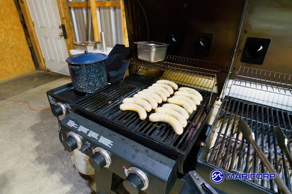 Pineapple Brown Sugar Brats on the grill!