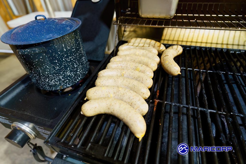 Pineapple Brown Sugar Brats on the grill!